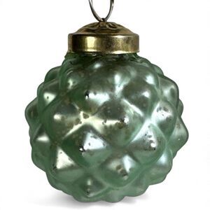 Vintage Mercury Glass german kugel Spike Onion Mint Green Christmas Ornament